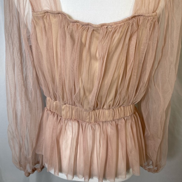 ELEGANT BLUSH/CHAMPAGNE STUNNER/ TULLE & LACE ROMANTIC/BOHO (S/M) - Picture 4 of 10